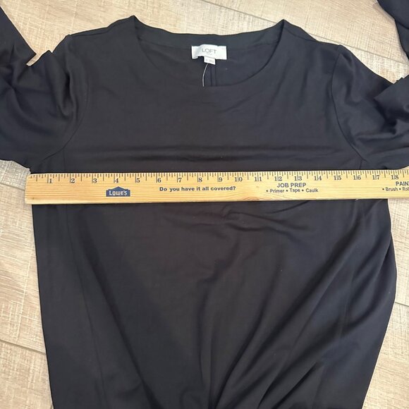 LOFT WOMENS MEDIUM SHIRT DRESS 3/4 SLEEVE BLACK NEW MEDIUM - Picture 4 of 7